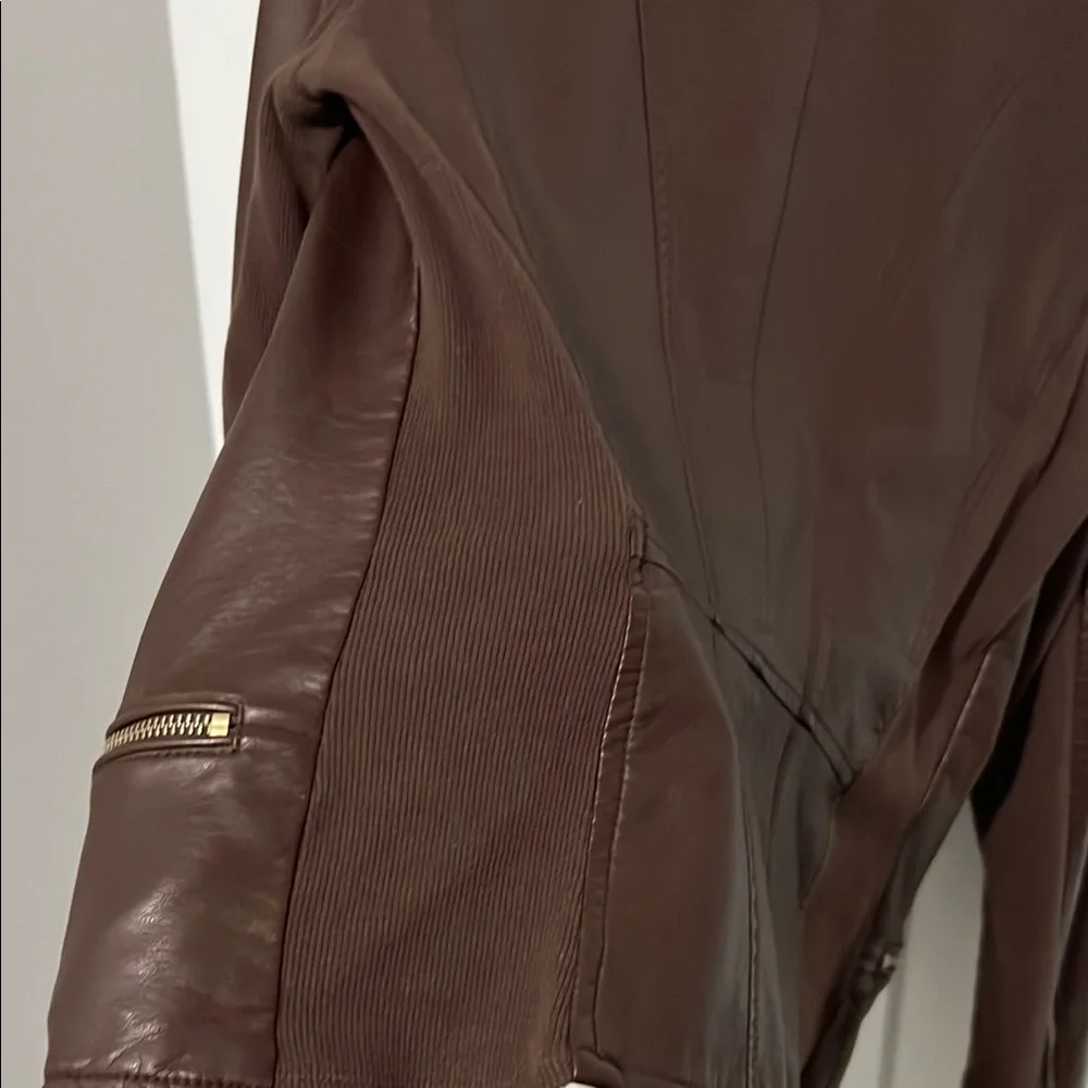 Express Women's Brown Faux-Leather jacket, size M - Picture 9 of 11